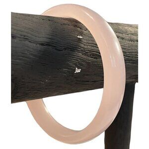 Soft Pink Translucent Rose Quartz Bangle Bracelet Even Color Smooth & Uniform